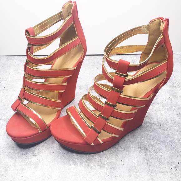 Charlotte Russe Shoes - Charlotte Russe Red Wedges Size 8